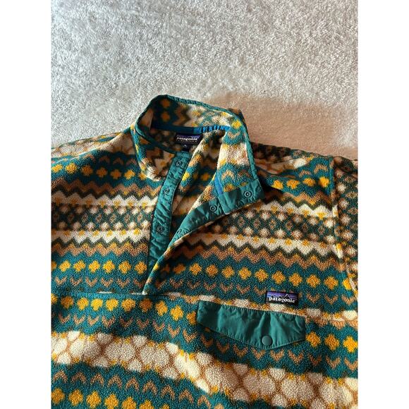 Patagonia Fleece Synchilla Snap Pullover‎ Cliff Arbor Green Size XL - Picture 6 of 9